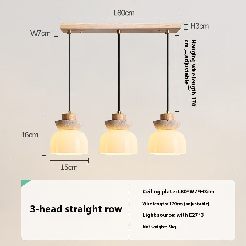 Japanese Style Bedroom Bedside Small Droplight Log Cream Style