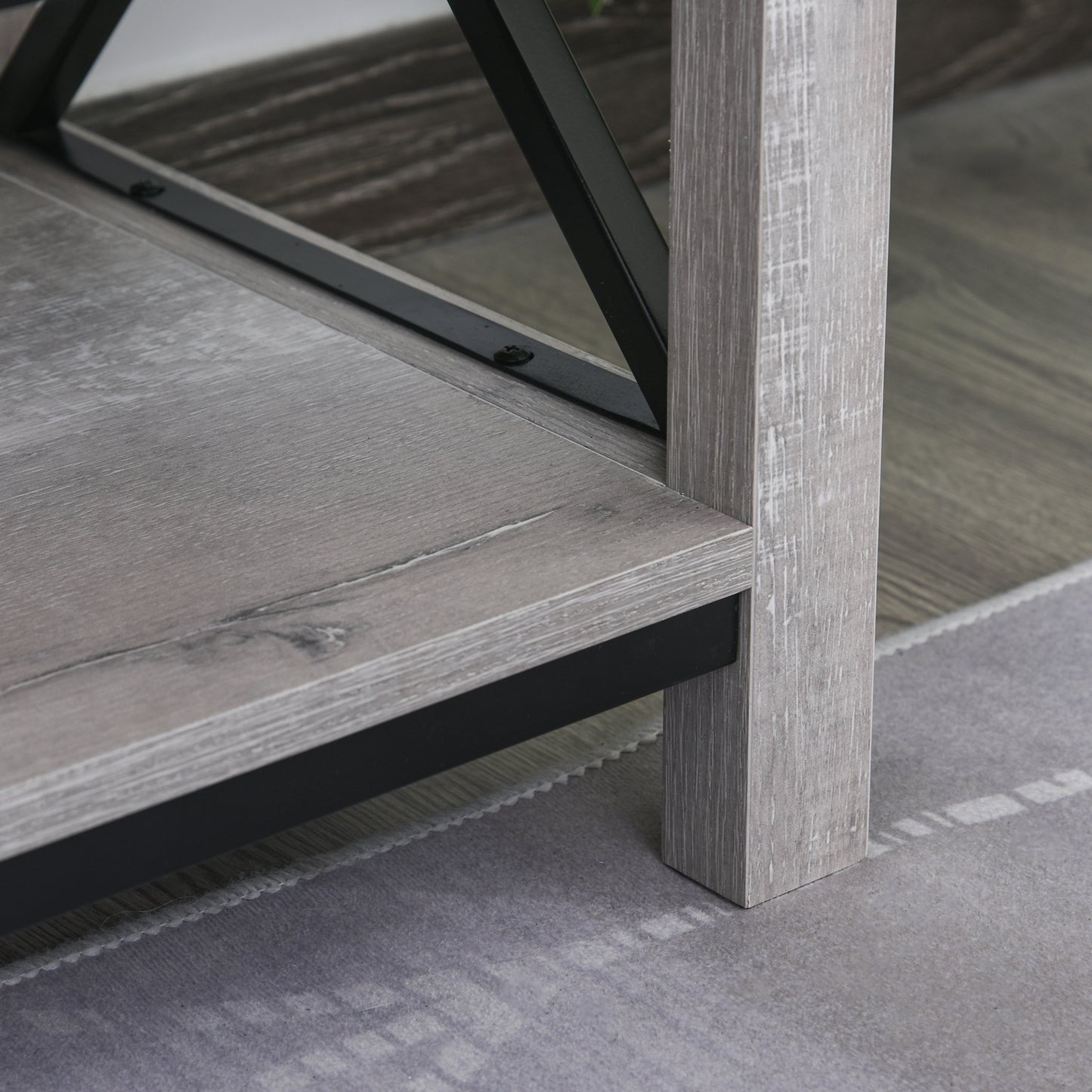 Ample Storage TV Stand with 2 Cable Management Hole