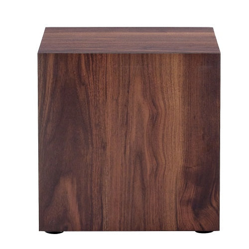 16x16x16 Inch Walnut Wood Grain MDF Coffee Table - Luxurious Design, Perfect Living Room Accent.Cube Fashion Texture Design Coffee Table, Suitable For Various Situations And Scenes