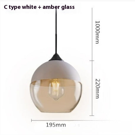 Bedroom Bar Gradient Glass Ball Chandelier