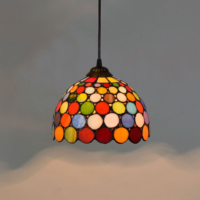 Retro Mediterranean Creative Stained Glass Chandelier