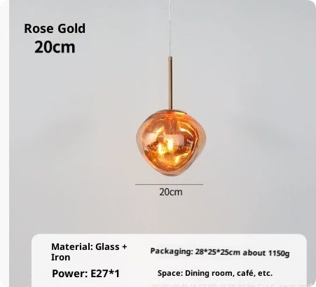 Simple Restaurant Single Head Glass Creative Chandelier