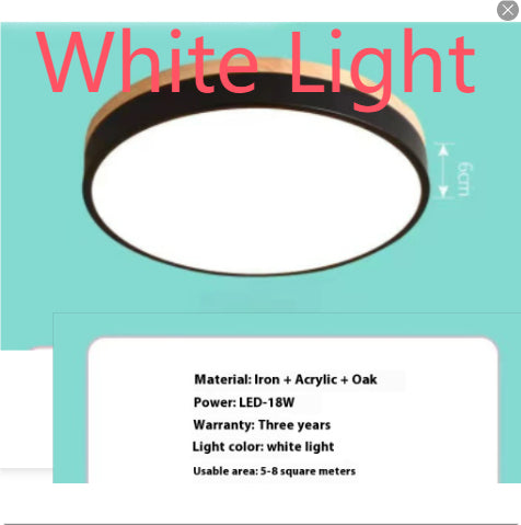 Simple Modern Wooden Lamp Cozy Bedroom Round Ceiling