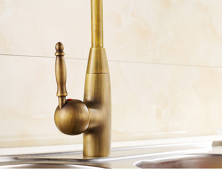Classic Brass Kitchen Faucet – Single Handle Single Hole Mixer Tap