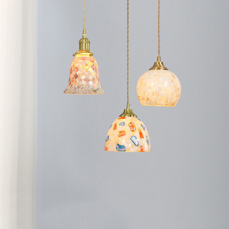 Retro Colorful Shell Glass Chandelier
