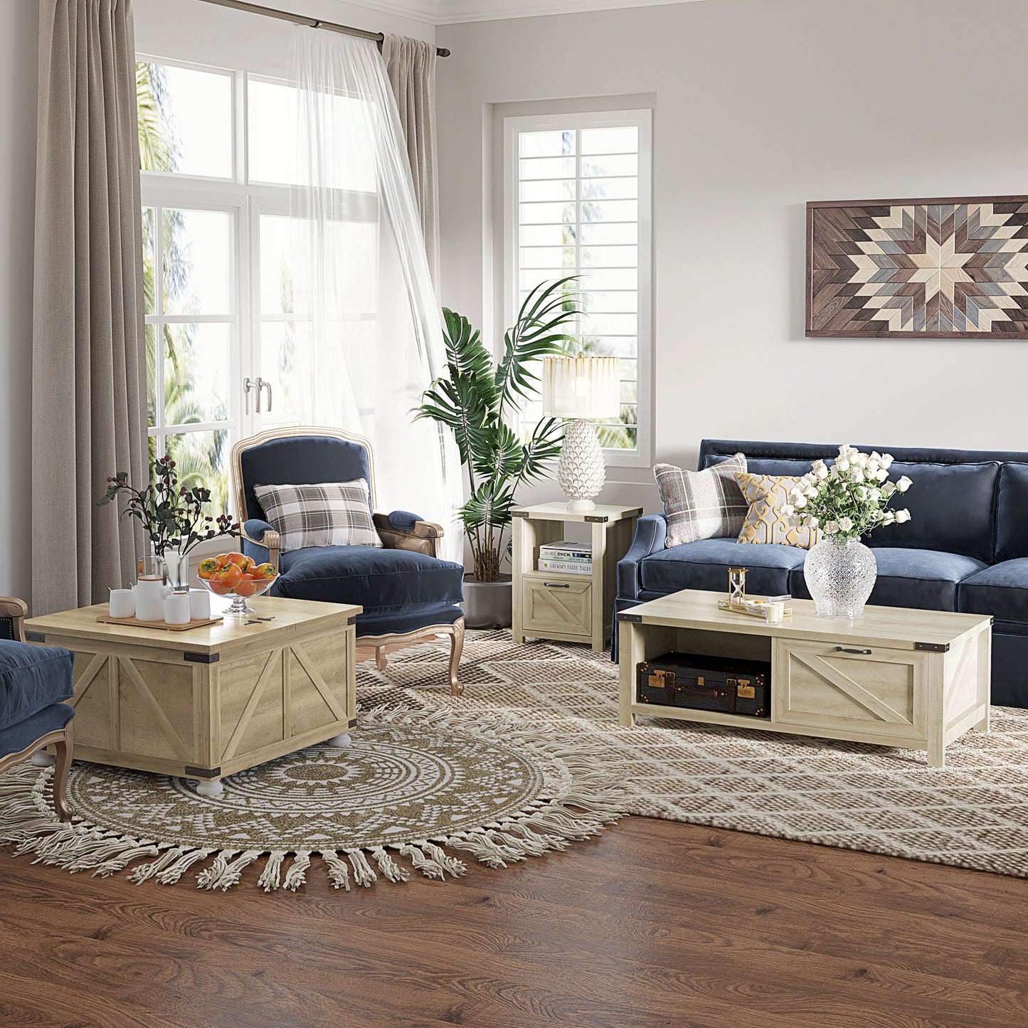 Farmhouse Coffee Table with Storage