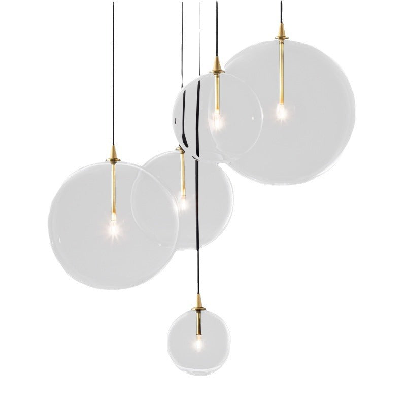 Simple Glass Chandelier Transparent Ball Lamp