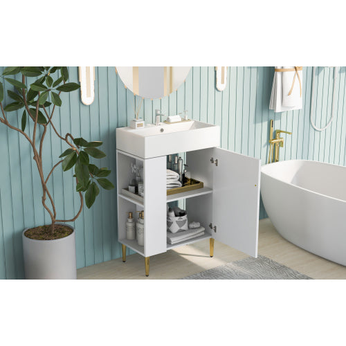 21.6 Inch White Bathroom Vanity, Unavailable Platforms- SHEIN Corporation, Temu