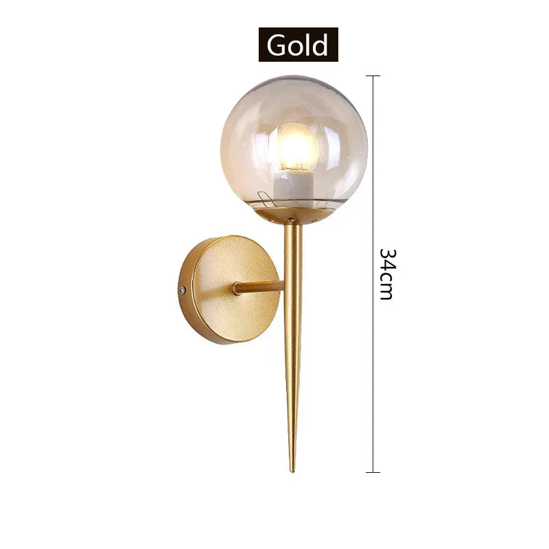 DecorBites™ Glass Ball LED Wall Lights for Bedroom Passage Corridor, E27 Sconces