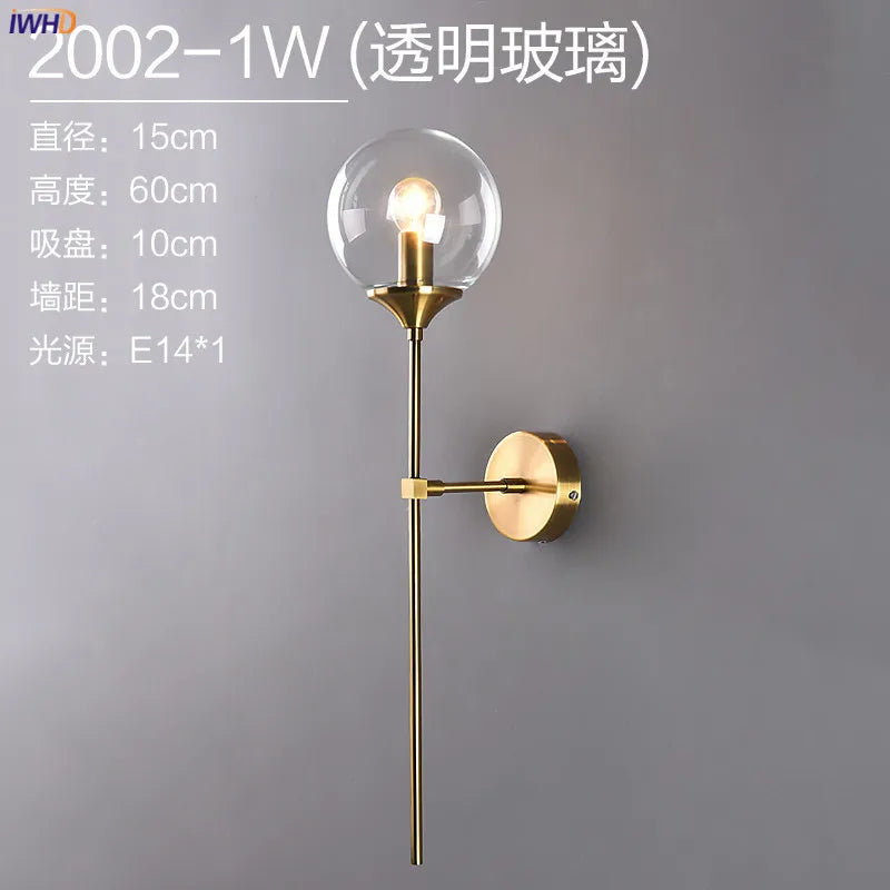 DecorBites™ Glass Ball LED Wall Lamp for Nordic Modern Bedroom Lighting