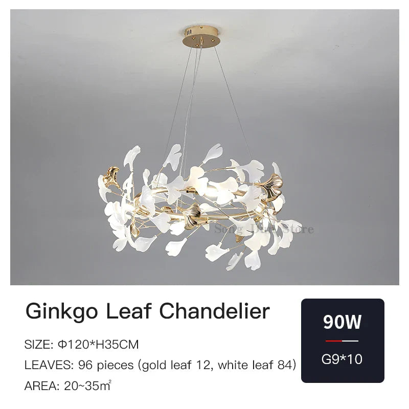 DecorBites™ Ginkgo Ceramic Chandelier: Luxury Pendant Lights for Dining & Living Room
