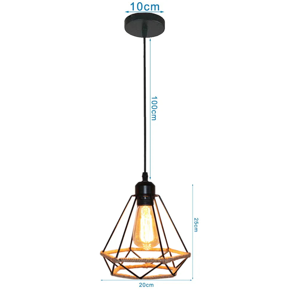 DecorBites™ Diamond Cage Iron Pendant Light for Living Dining Bedroom