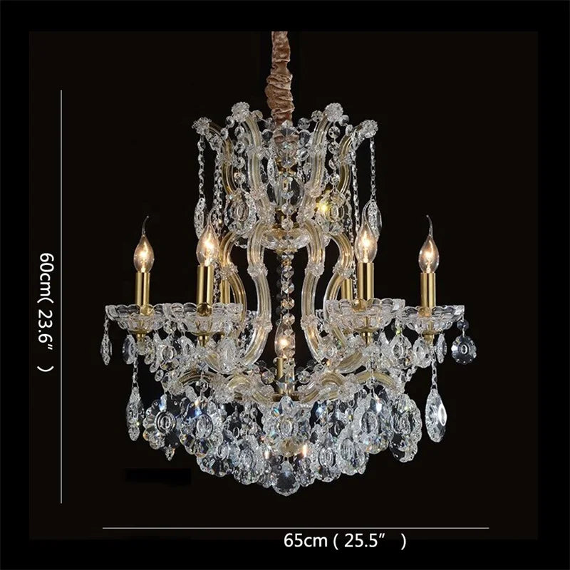 DecorBites™ Crystal Candle Chandelier: Elegant LED Pendant Lamps for Home, Hotel, Villa Hall