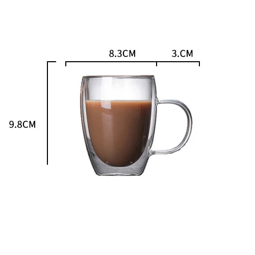 DecorBites™ Double-Walled Transparent Glass Cup - Versatile Drinkware for Any Occasion