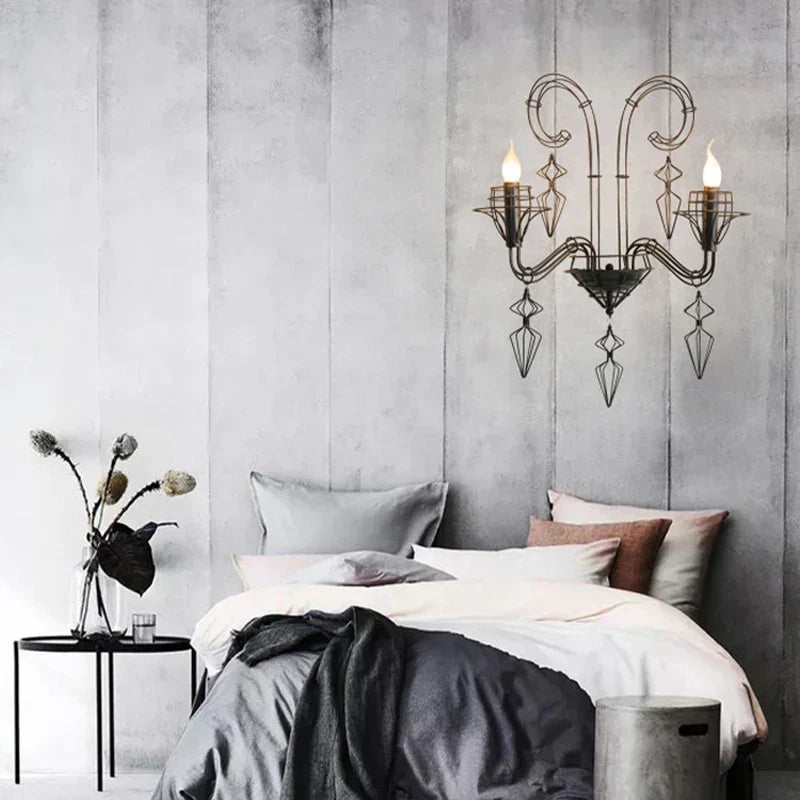 DecorBites™ Baroque Black White Iron Designer LED Chandelier for Foyer