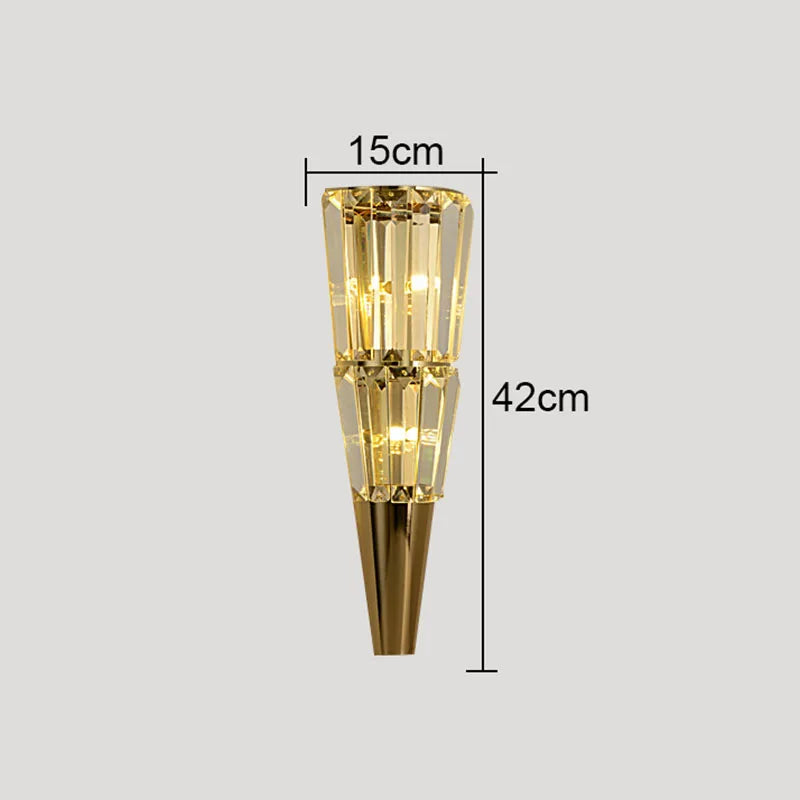 DecorBites™ Crystal Torch Wall Lamp: Modern Light Luxury for Living Room, Bedroom, Study, Restaurant.