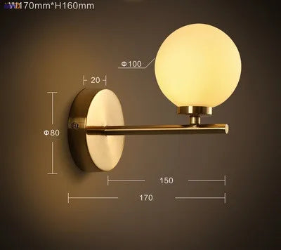 DecorBites™ Glass Ball LED Wall Lights Modern Wall Lamp Sconce for Home Lighting