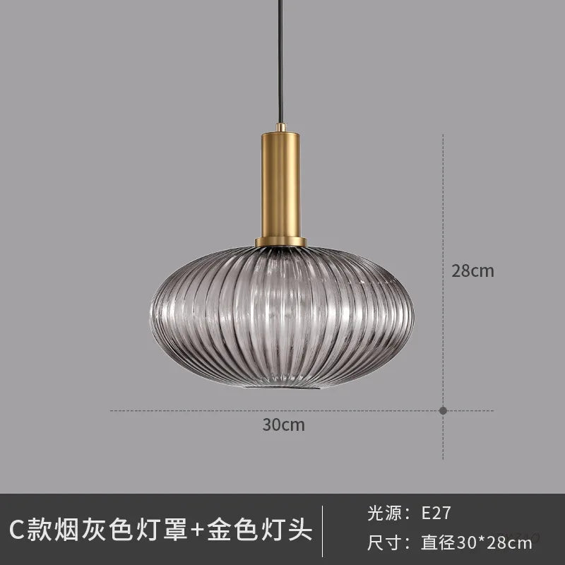 DecorBites™ Glass Pendant Lights: Nordic Style Bedroom Kitchen Hanging Lamp