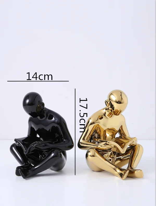 DecorBites™ Creative Ceramics Sculpture for Modern Desktop Bookcase Decor and Home Craft Decoration