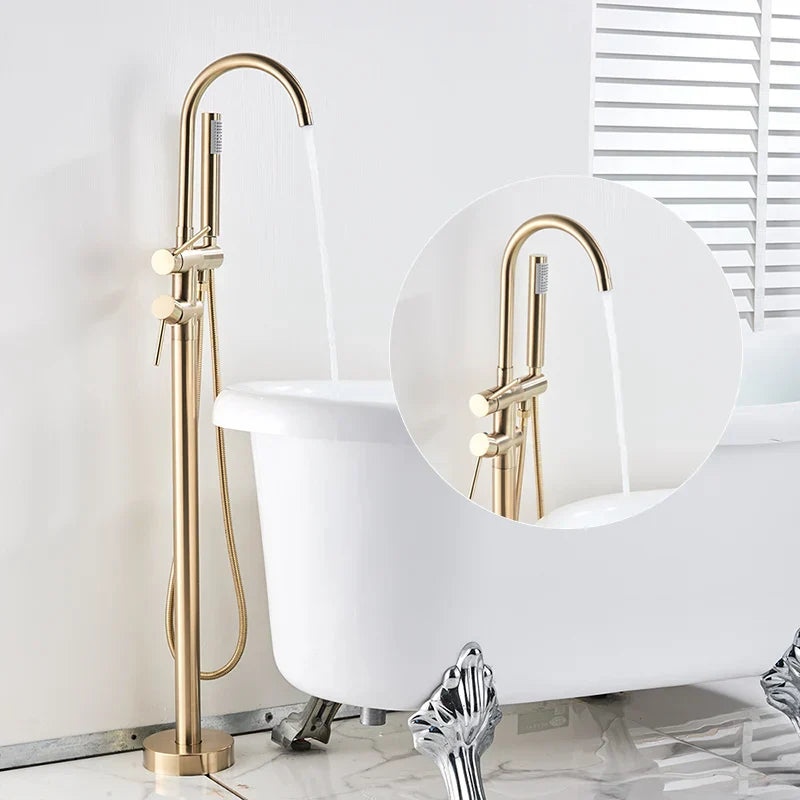 DecorBites™ Gold Tub Sink Faucet with Handshower