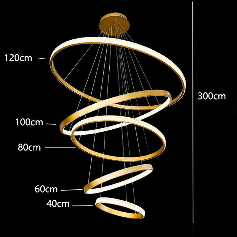 DecorBites™ Crystal Chandelier: Modern Stair Pendant Light for Living Room, Interior Lighting Fixture