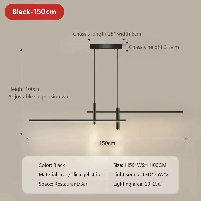 Modern Black or Gold Dimmable LED Pendant Light