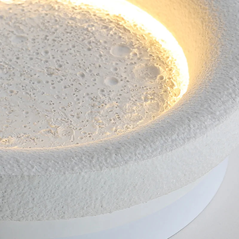 DecorBites™ Gypsum White LED Full Moon Star Wall Lamp for Bedroom Decor