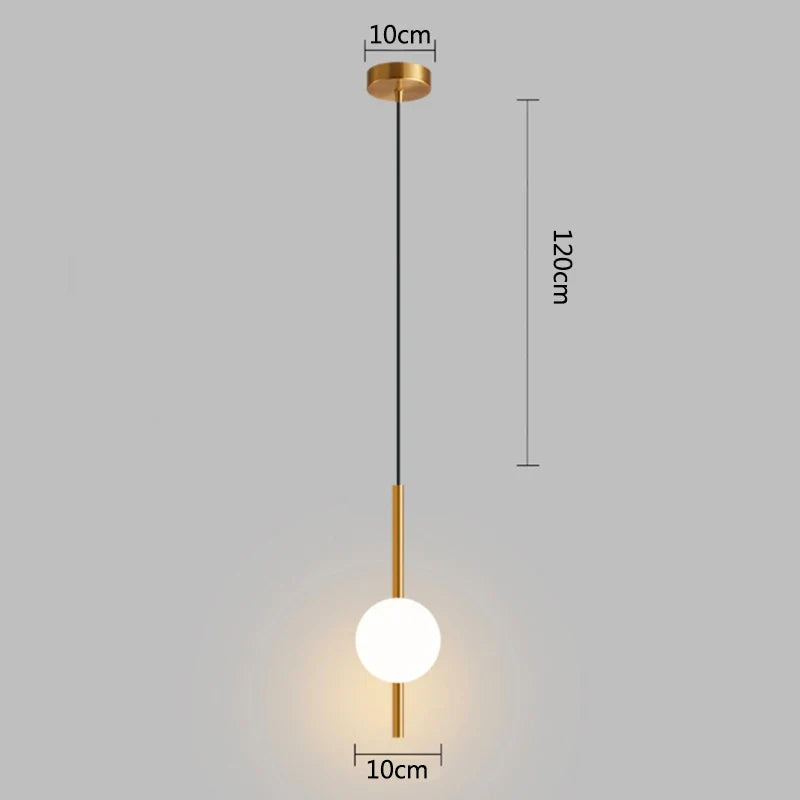 DecorBites™ Glass Ball Pendant Light: Modern Nordic Bedroom Hanging Lamp
