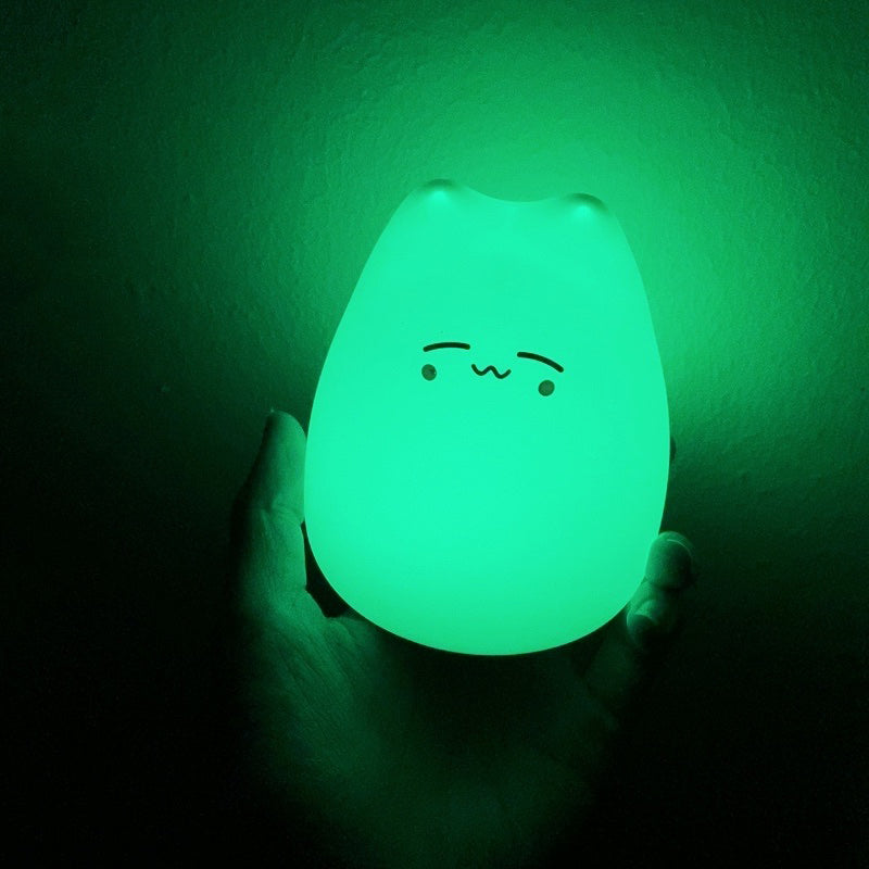 Mini Beliebte Katze Baby Nacht Lampe 7-farbe Pat Touch Farbwechsel Augenschutz Schlafzimmer Nacht Nacht Licht Geschenk Kinder