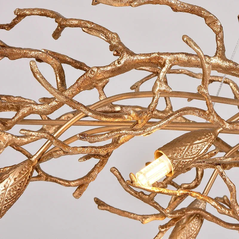 DecorBites™ Crystal LED Chandelier: Luxe Gold Lighting Fixture for Living Room & Kitchen
