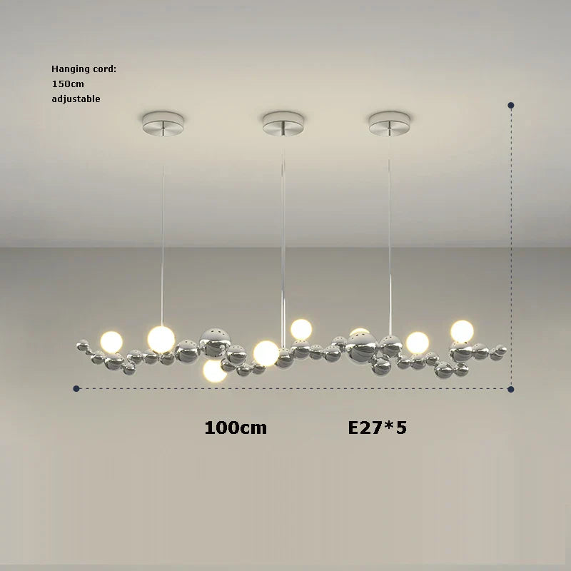 DecorBites™ Dimmable LED Hanging Pendant Light for Living Room - Gold Silver Luminaire