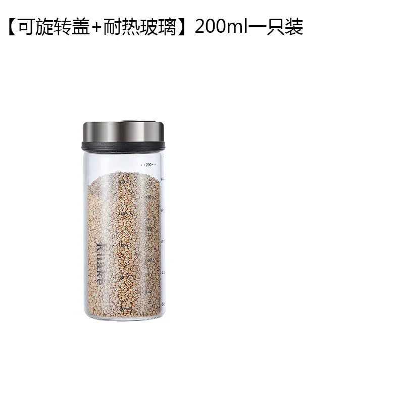 DecorBites™ Glass Seasoning Can Spice Shaker Salt Pepper Condiment Bottle