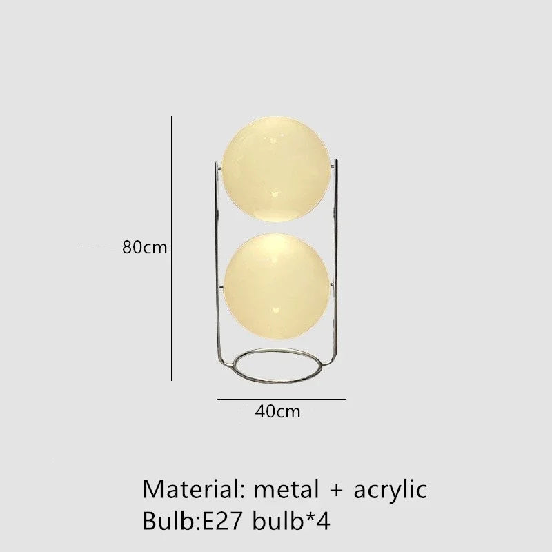 DecorBites™ Garrault LED Chrome Metal Ball Floor Lamp with White Acrylic Shade