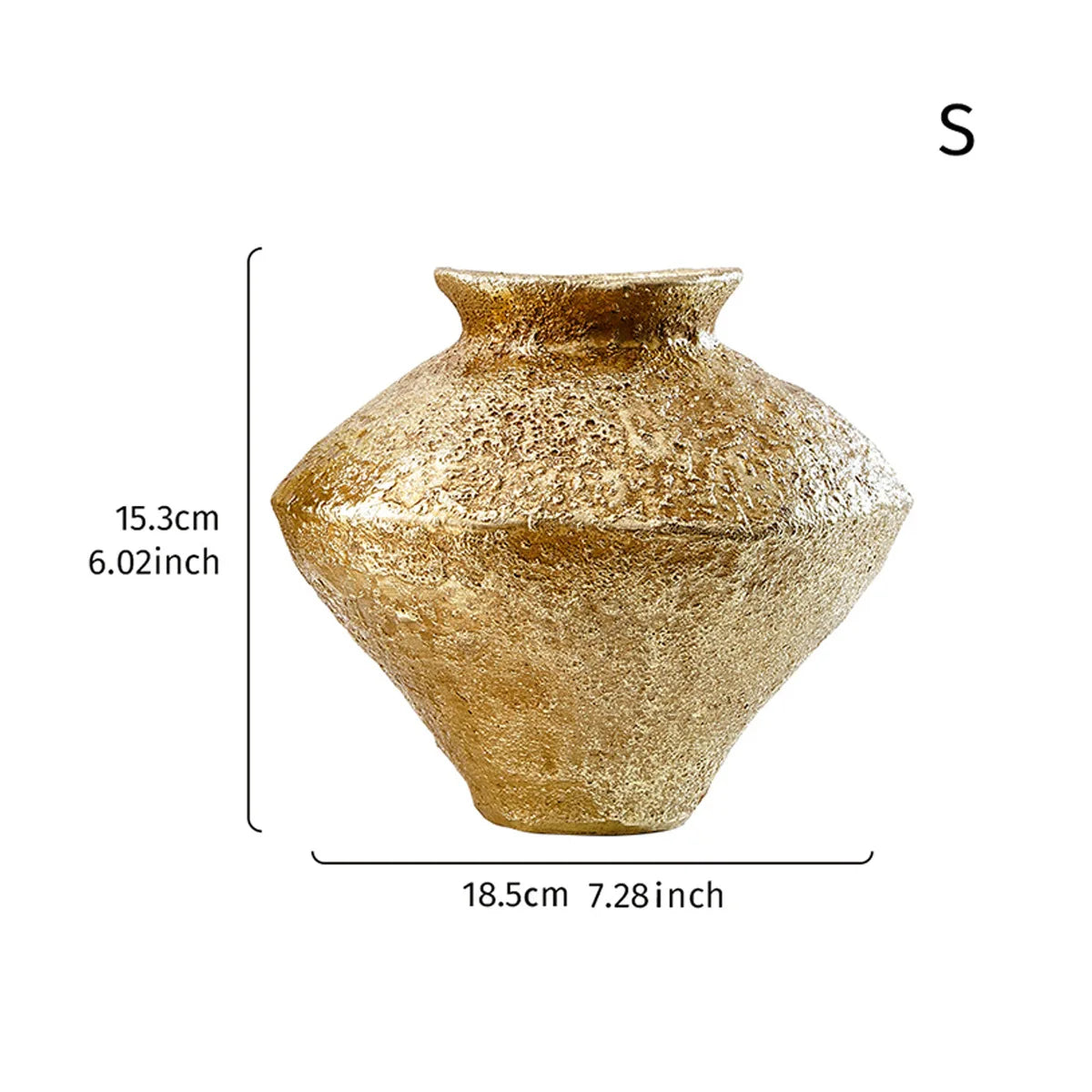DecorBites™ Golden Vase Resin Handicraft Flower Arrangement Home Decor Bouquet Accent