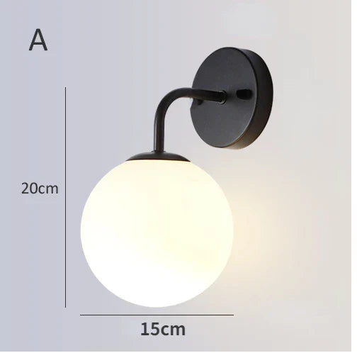 DecorBites™ Brozen Black LED Glass Ball Wall Lights for Living Room Bedroom_BU