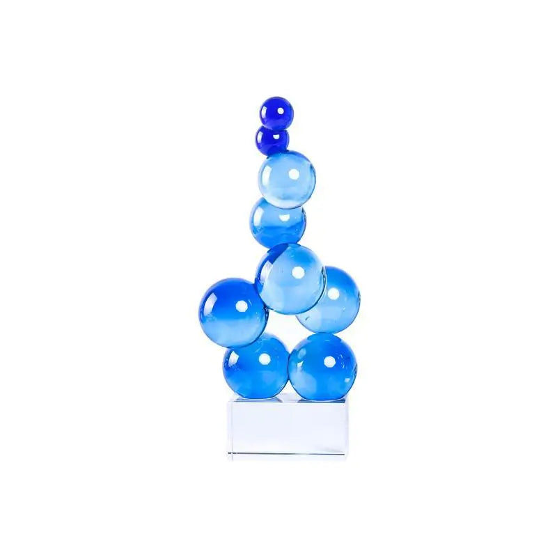 DecorBites™ Geometric Crystal Sculpture Silver Ball Home Decor Figurine