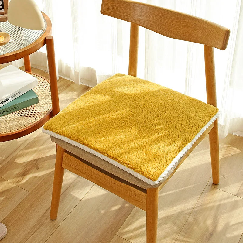 DecorBites™ Cozy Lamb's Wool Chair Cushion for Autumn Winter Comfort