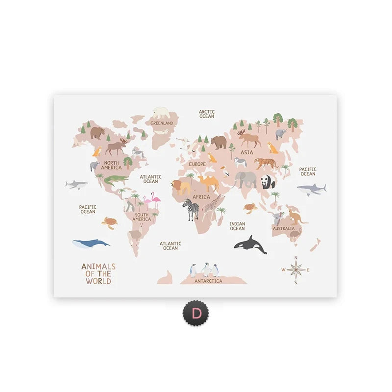 World Map Canvas Wall Art