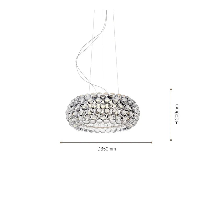 DecorBites™ Acrylic RS7 Bulb Pendant Lights Caboche Dia35/50/65CM Clear Gold Lamp