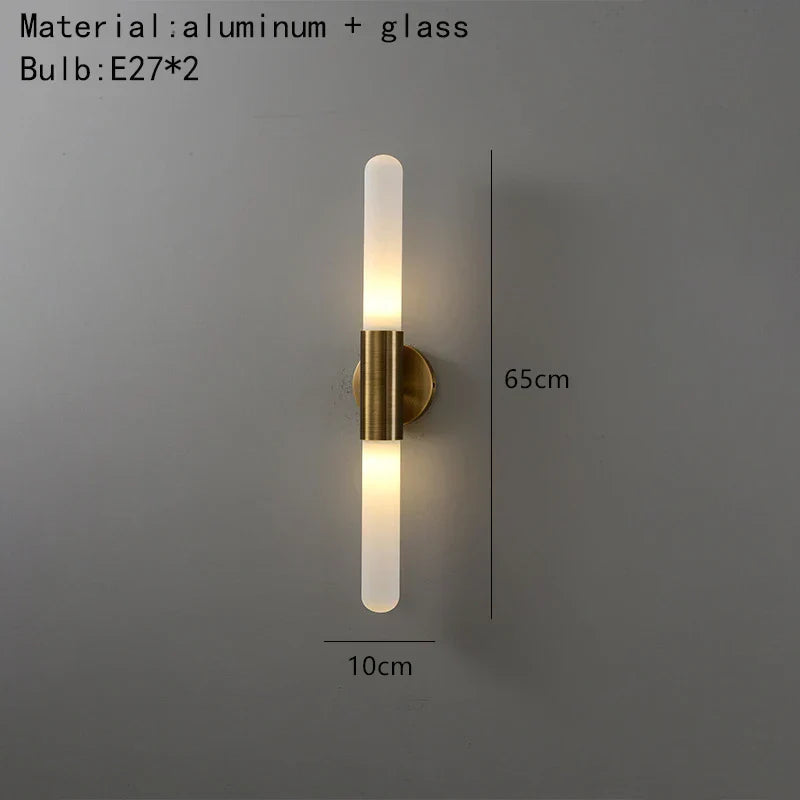 DecorBites™ Gold Metal LED Sconce with Clear White Glass, E27, Minimalist Design