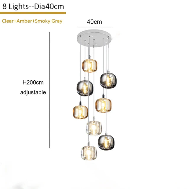 DecorBites™ Crystal LED Chandelier: Stylish Home Lighting for Living Room, Staircase & More