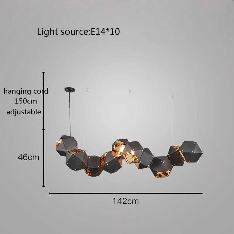 DecorBites™ Cube LED Pendant Light: Art Deco Hanging Lamp for All-Match Style