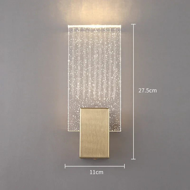 DecorBites™ Crystal Gold LED Wall Sconce Modern Light for Bedroom Living Room Home Decor