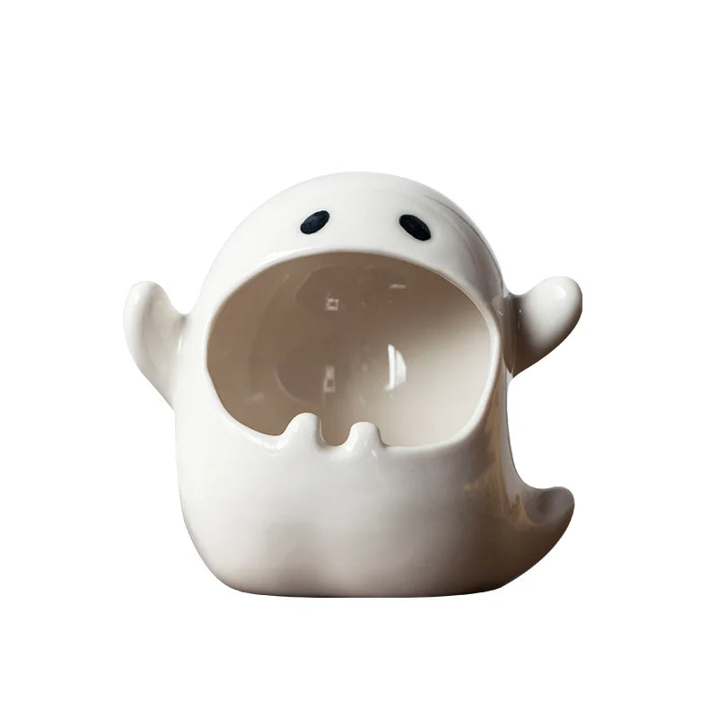 DecorBites™ Ghost Genie Halloween Dolls Porcelain Ashtray Cigar Ceramic Desk Decorations