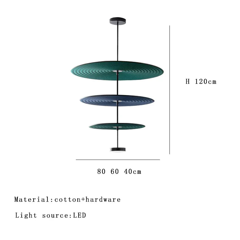 DecorBites™ Cotton Round LED Pendant Lights Green Red Art Decoration Offices Bedrooms
