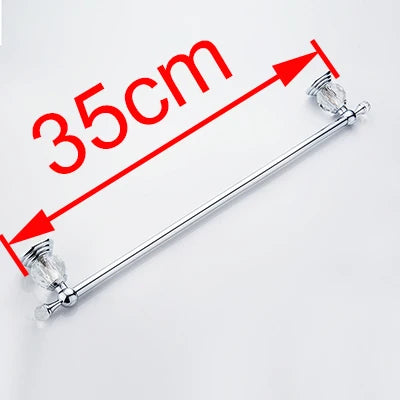 DecorBites™ Crystal Chrome Towel Bar - Stainless Steel Bathroom Accessories