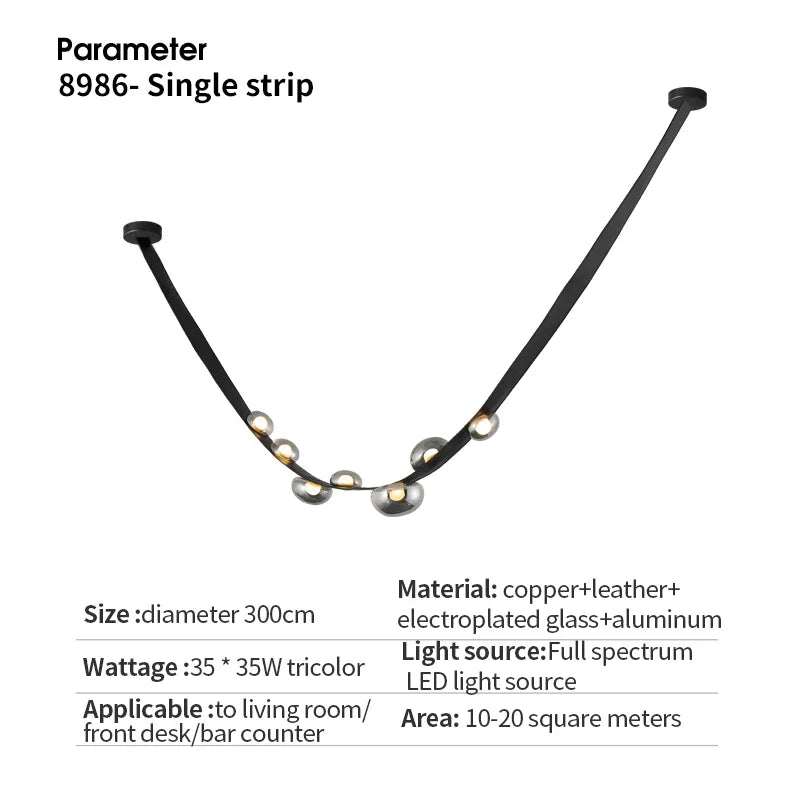DecorBites™ Italian Light Luxury Leather Chandelier for Dining Room and Living Room