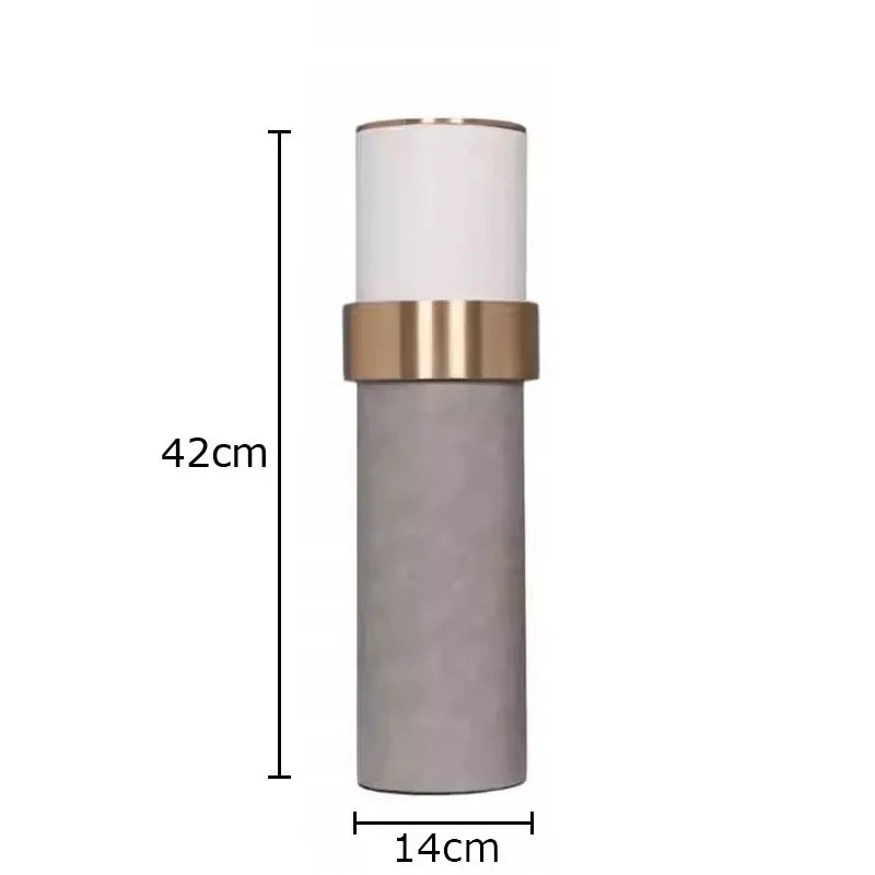DecorBites™ Gold Cylinder Vase Leather Desk Decor Artificial Flower Arrangement