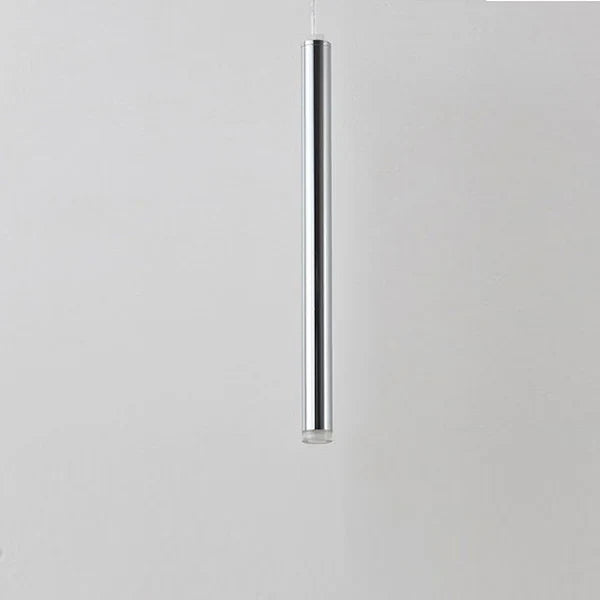 Slim Tube Aluminum Pendant Light in Brushed Nickel