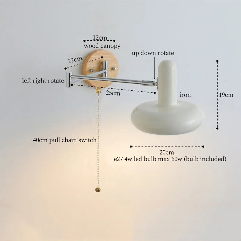 DecorBites™ Cream Iron Art LED Wall Lamp for Bedroom Living Room Decor
